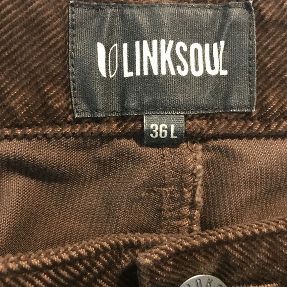 LINKSOUL MacKenzie Stretch Brown Corduroy 5 Pocket Pant Ellis Men 36L X 33 - Picture 3 of 8